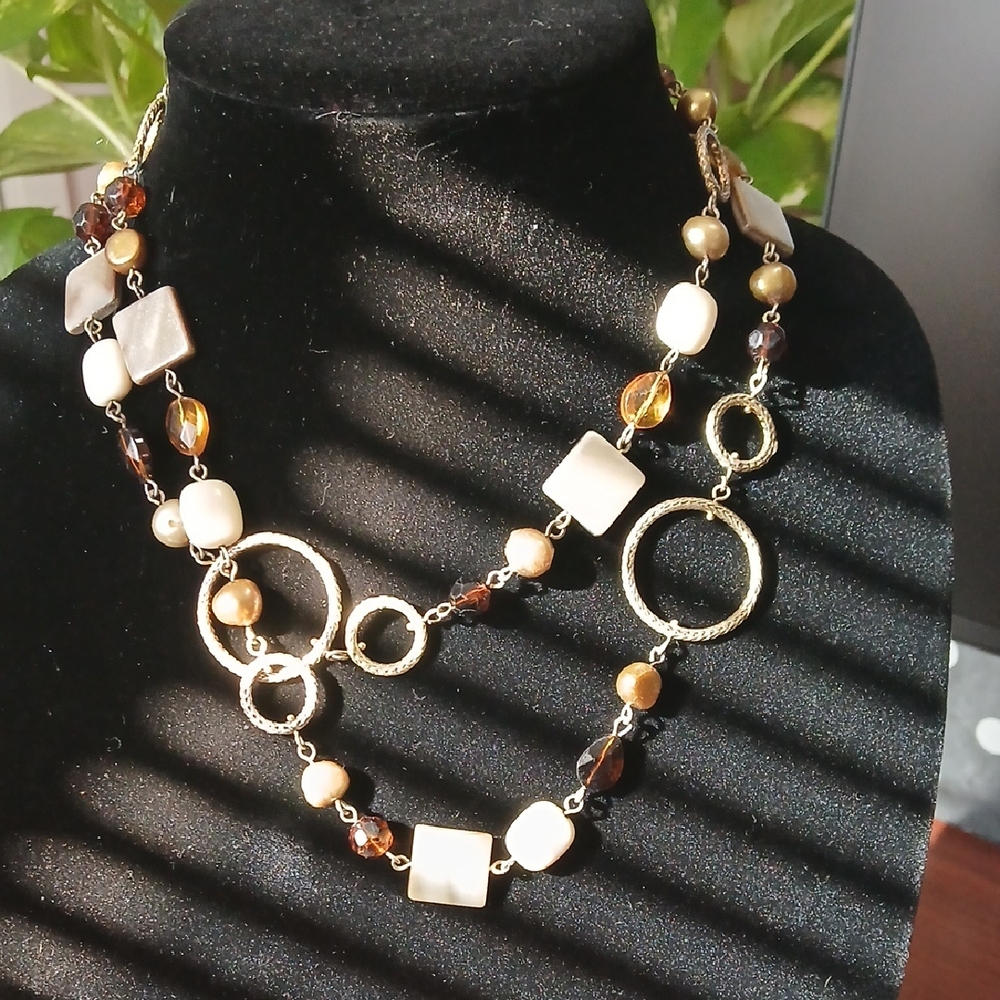 Chic Gold and Brown Women's Necklace